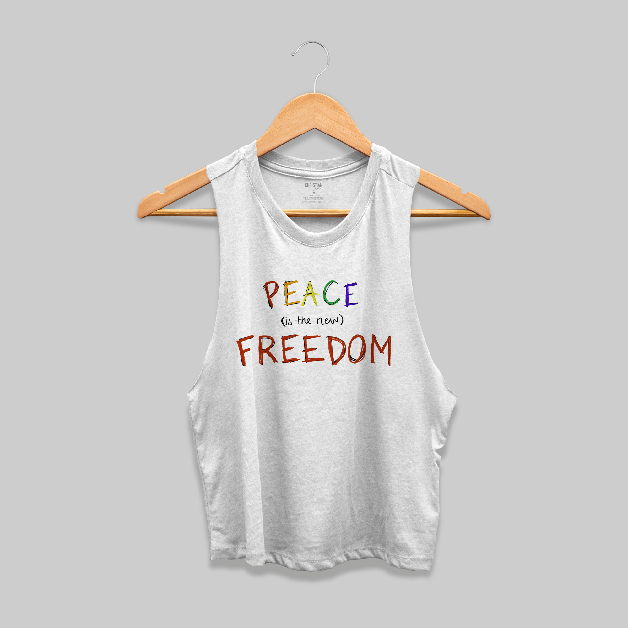 Peace (is the new) Freedom Racerback Tank | White