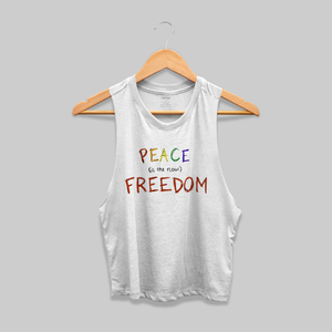 Peace (is the new) Freedom Racerback Tank | White