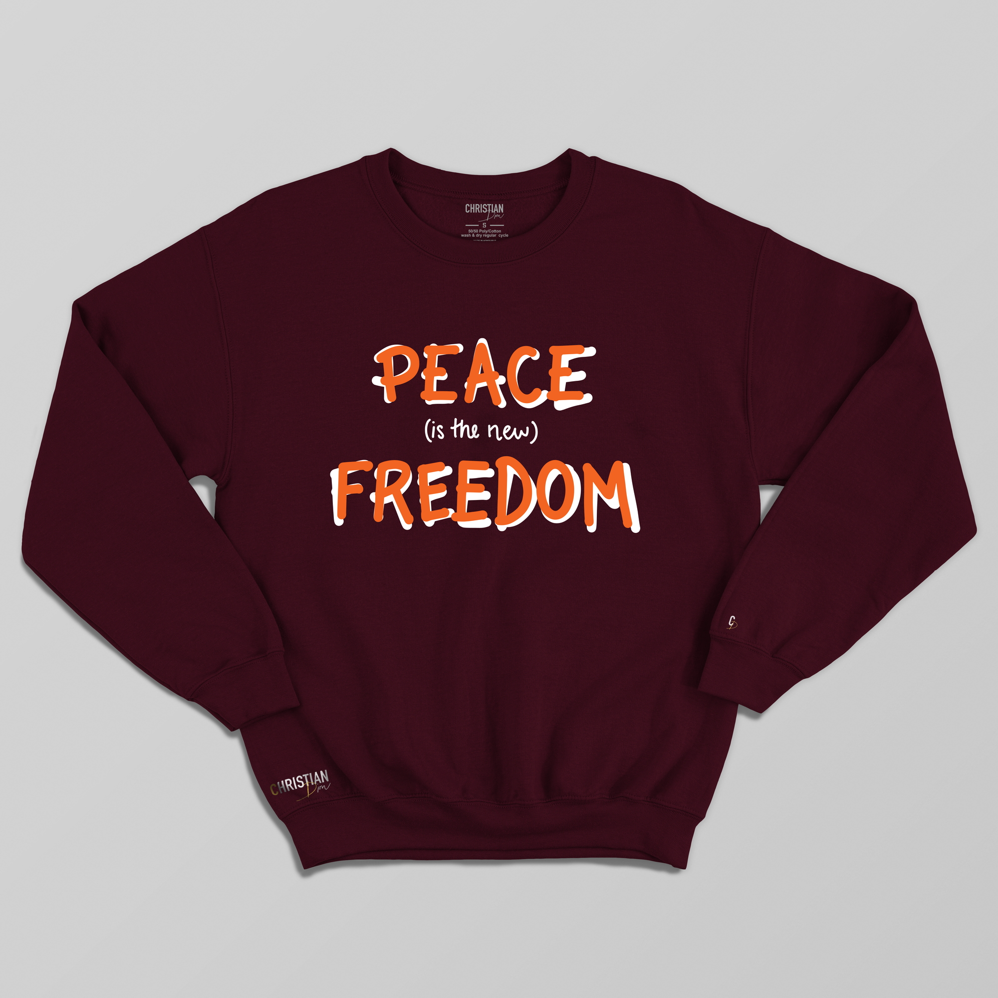 Peace (is the new) Freedom Crewneck | Maroon