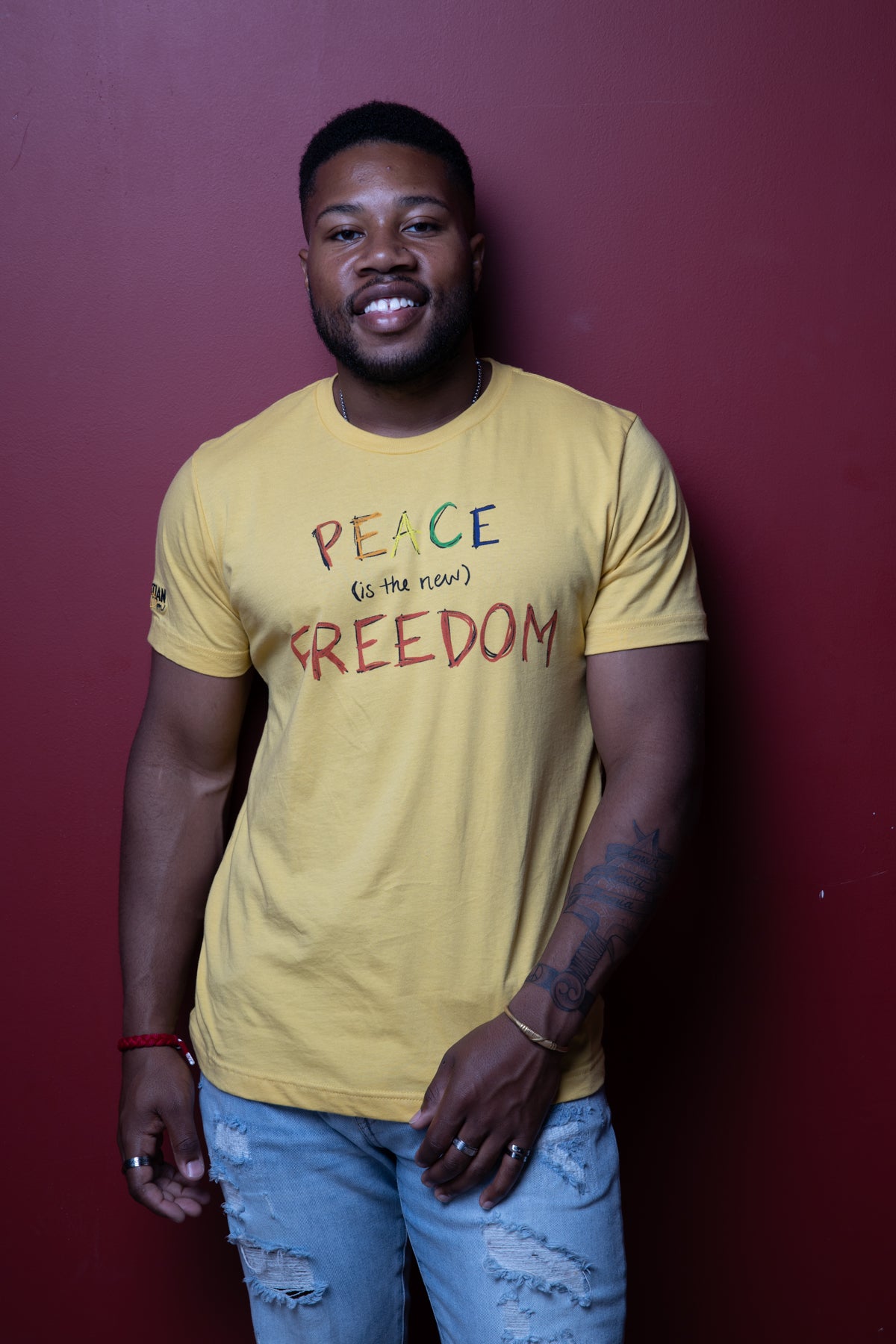 Peace (is the new) Freedom Unisex T-Shirt | Maize Yellow